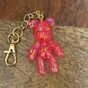 Sparkling pink Bear Keychain for Kids